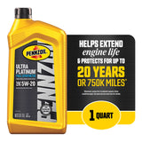 PENNZOIL Ultra Platinum Full Synthetic 5W-20 Motor Oil (1-Quart, Case of 6)