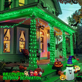 JMEXSUSS Green Lights for Halloween Decor, 66ft 200 LED Green Halloween String Lights Outdoor Indoor, Clear Wire Green Christmas Lights Plug in for Garden Party Christmas Tree Halloween Decorations