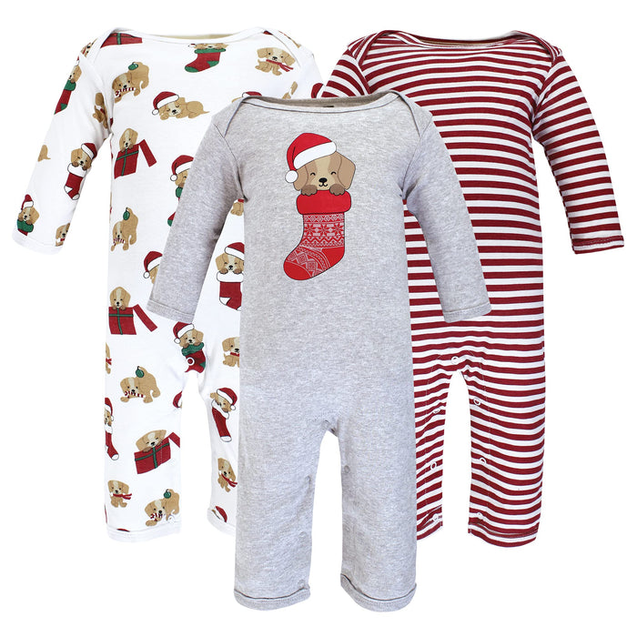 Hudson Baby Unisex Baby Cotton Coveralls, Christmas Dog, 12-18 Months