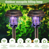 Qualirey 4 Pcs Solar Bug Zapper Waterproof Outdoor Mosquito Zapper Mosquito Killer and Lighting Mosquito Repellent Lamp for Indoor Outdoor Use Garden Patio, Purple and White Light (Bronze, Plastic)