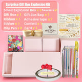 JINSTABAG Surprise Box Gift Box for Money, DIY Unique Folding Bouncing Gift Box with Confetti, Surprise Gift Box Explosion for Birthday, Anniversary, Valentine's Day.(Pink)