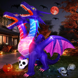 Max Fun Halloween Inflatables Decorations with LED Build-in Halloween Yard Decoration Blow Up Inflatables for Outdoor Indoor Garden Lawn (8FT-Halloween Inflatables Dragon)