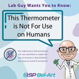 SP Bel-Art, H-B DURAC Plus General Purpose Liquid-In-Glass Laboratory Thermometer; -10 to 225C, Total Immersion, Organic Liquid Fill (B60700-1900)