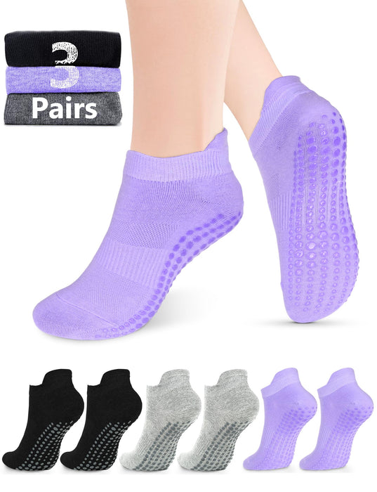 Pilates Grip Socks for Women Men Size 9-11 Yoga Socks Accessories Non Slip Grippy Socks Soccer Womens Hospital Barre Black Barefoot Socks Grippers Postpartum Essentials Non Skid Socks For Elderly Gift