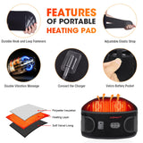 CUEHEAT Heating Pad for Back Pain Relief - Battery Powered Heating Wrap Lower Back Pain Relief for Men Heated Back Brace, Heat Pad with Massage for Back Belly Lumbar Spine Stomach Arthritis