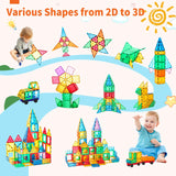 Magnetic Tiles, 100PCS Magnetic Building Blocks for Kids, Magnet 3D Montessori Kids Toy Set, Building Construction Educational STEM Toys for 3+ Year Old Boys and Girls Christmas Birthday Gifts