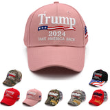 Trump 2024 Hat MAGA Hat Embroidered Take America Back Donald Trump Slogan USA Adjustable Pink Baseball Cap for Woman Men