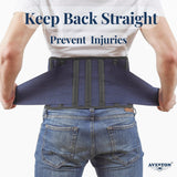 AVESTON Back Support Lower Back Brace for Back Pain Relief - Thin Breathable Rigid 6 ribs Adjustable Lumbar Support Belt for Men/Women Keeps Your Spine Straight – XLarge for Circumference 46-52" Belly