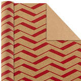 Hallmark All Occasion Reversible Wrapping Paper - Gold & Kraft Stripes, Triangles, Chevron, Polka Dots