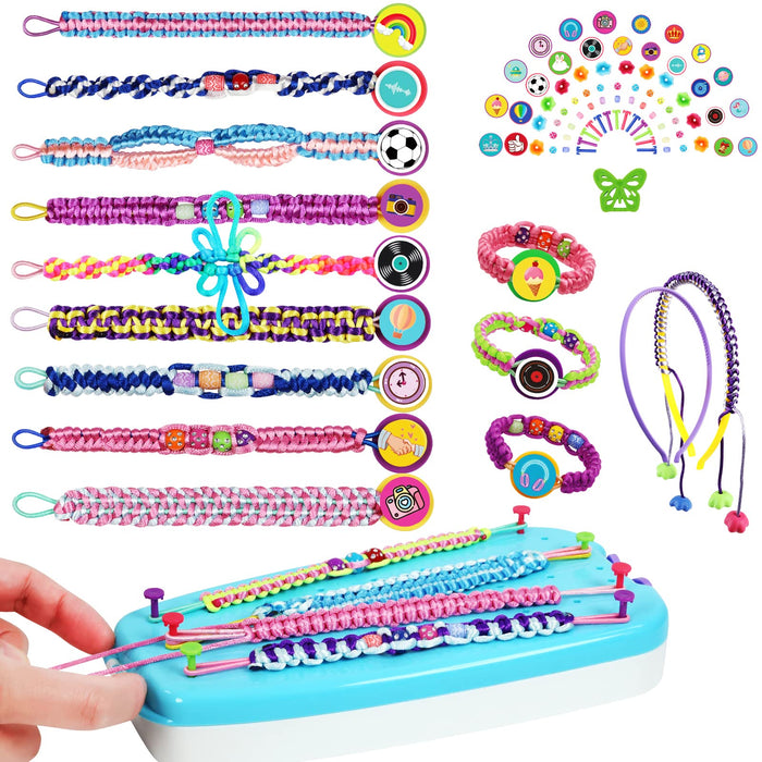 Friendship Bracelet Making Kit for Teen Girls - Arts and Crafts Ideas for Kids Age 6 7 8 9 10-12, DIY Handmade Toys for Birthday Christmas Gifts, Great for Road Trip with Featuring Instructions