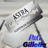 ASTRA Platinum Double Edge Safety Razor Blades, 50 Blades (10 x 5)