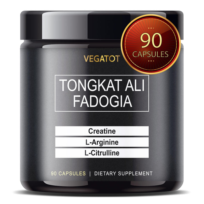 VEGATOT Fadogia Agrestis Tongkat Ali 53,300MG Ultra Extract Herbal Supplement **USA Made and Tested** Potency Boosted with Creatine, L-Citrulline, L-Arginine - Promote Energy & Performance