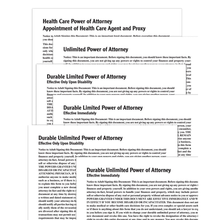 ADAMS Power of Attorney Forms Pack, includes Forms and Instructions (ALFP126)