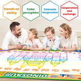 Jasonwell Aqua Water Doodle Mat 60x40 Inches Large Magic Drawing Doodling Mat Coloring Mat Educational Toys Christmas Birthday Gifts for Kids Toddler Boys Girls Age 2 3 4 5 6 7 8 Year Old (Dinosaur)