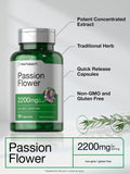 Horbäach Passion Flower Capsules | 2200mg | 90 Count | Non-GMO & Gluten Free Extract Supplement