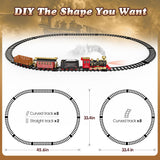 Hot Bee Train Set - Christmas Train with Remote Control Train Toys for Boys with Smokes, Lights and Sound,Toy Train Set for Under Christmas Tree, Toddler Model Trains for 3 4 5 6 7 8+ Years Old Kids