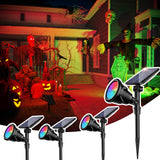 ROSHWEY Solar Outdoor Lights Waterproof, 9 Lighting Modes Halloween Christmas Solar Garden Lights Colored Landscape Spotlights Spot Lights Outdoor Lighting for Backyard House Yard Pool Patio- 4 Pack