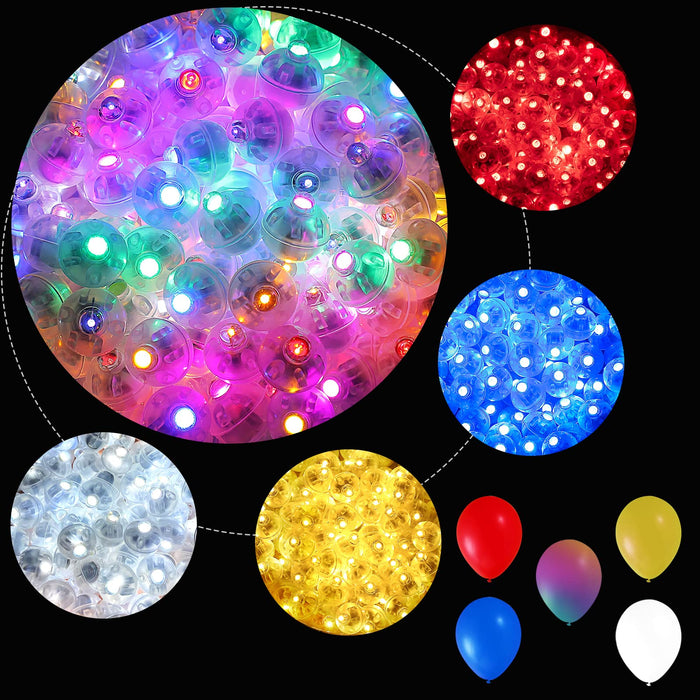 ZGWJ 100PCs Mini Led Lights, Led Balloons Light up Balloons for Party Decorations Neon Party Lights for Paper Lantern Easter Eggs Birthday Party Wedding Halloween Christmas Decoration