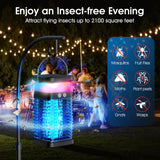 Bug Zapper Outdoor Indoor Mosquito Zapper Solar Fly Zapper Rechargeable Electric IP69 Waterproof Plug in with RGB Light & Reading Lamp for Patio Camping Home Backyard