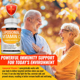 Liposomal Vitamin C 2100mg High Absorption Fat Soluble VIT C - Immune Support Collagen Booster Immunity Defense & Powerful Antioxidant, MCT Oil & Sunflower Lecithin, Acsorbic Acid, Vegan Non-GMO