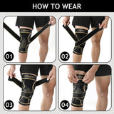 JHVW Copper Knee Brace for Women and Men(2 pack)-Knee Compression Sleeve with Straps,Knee Braces for Knee Pain,Knee Support for Arthritis