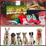 Dog Advent Calendar, 12 Day Countdown to Christmas Interactive Dog Toys Calendar with Dog Squeaky Toy Bow Tie and Dog Christmas Bandana for Small Medium Dog