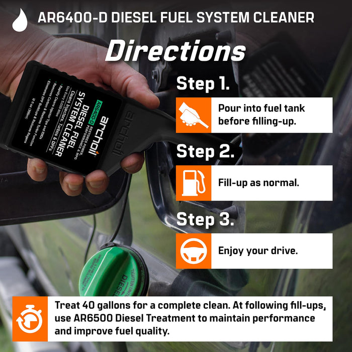 Archoil AR6400-D Diesel Fuel System Cleaner (12 oz) Deep Clean - Injector Cleaner, Turbo & DPF Deposit Control