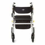 Medline Premium Empower Rollator Walker with Seat, Folding Rolling Walker with 8-inch Wheels, Silver