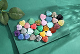 QINJIEJIE 30PCS Heart Crystals Healing Crystal Palm Natural Stones Polished Gemstones Amethyst Malachite Rose Quartz Assorted Set 0.8" Bulk Wholesale Reiki Energy Balancing Love Mother's Day Gifts