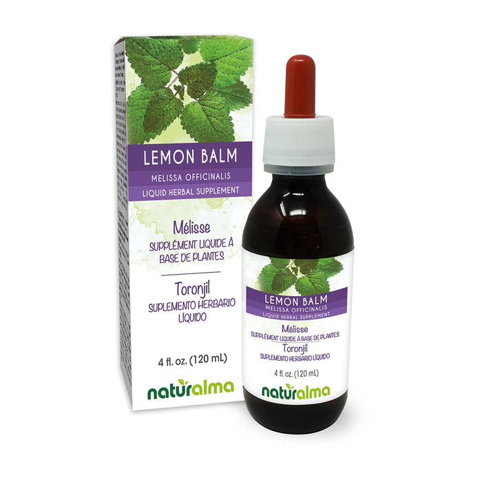 Naturalma Lemon balm (Melissa officinalis) leaf Alcohol-free Tincture - 4 fl oz Liquid extract in drops - Herbal supplement - Vegan