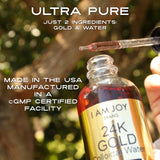I Am Joy co. Liquid Colloidal Gold 24k 99.99% Pure 100ppm Ruby Red Water Based All Natural Electrolysis 4oz Glass Bottle