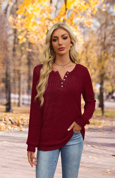 XIEERDUO Christmas Sweaters for Women 2024 Ladies Tops and Blouses Dressy Casual Women Long Sleeve Shirts Burgundy Xl