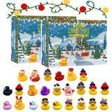 Advent Calendar 2024, Christmas Rubber Duck Set,Fun Rubber Duck Advent Calendar Toys, 24 Days Joyful Christmas Countdown, Suitable for all kinds of people, Holiday Party Gifts, Decorations (B2PCS)