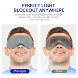 Mavogel Cotton Sleep Eye Mask - Updated Design Light Blocking Sleep Mask, Soft and Comfortable Night Eye Mask for Men Women, Eye Blinder for Travel/Sleeping, Includes Travel Pouch, Grey