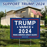 Trump JD Vance 2024 Yard Sign,17×11.8 Inch Take America Great Again Yard Signs With H Stake Double Sided For President Donald Trump Republican Conservative Blue