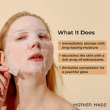 MOTHER MADE Moisturizing Snail Mucin Face Masks 20EA, 22,050ppm Snail Secretion Filtrate, Collagen, Niacinamide 2%, Vitamin C&E | Snail Serum Sheet Mask for Dry, Sensitive Skin, Korean Skincare