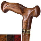 Asterom Walking Cane - Handmade Ergonomic, Canes for Men & Women - Wooden Cane, Walking Sticks for Seniors, Unique, Wood Canes (Caramel, 33 Inch)