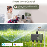 Diivoo WiFi Sprinkler Timer 3 Zone, Smart Water Hose Timer Compatible with Alexa and Google, Remote Control Irrigation Timer, Automatic Manual Watering, Rain Delay, for Garden, Yards and Lawns