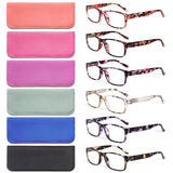 BLS BLUES Reading Glasses for Women Blue Light Blocking, Stylish Readers Anti Eye Strain/Migraine Eyeglasses 6 Packs/Case (Mix4 1.25)