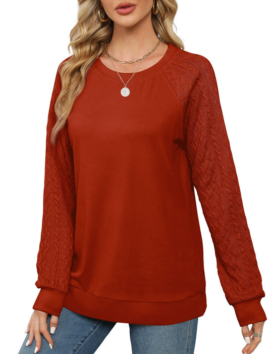 Womens Shirts Long Sleeve Pullover Sweatshirts Red Sweaters Christmas Trendy 2023 L