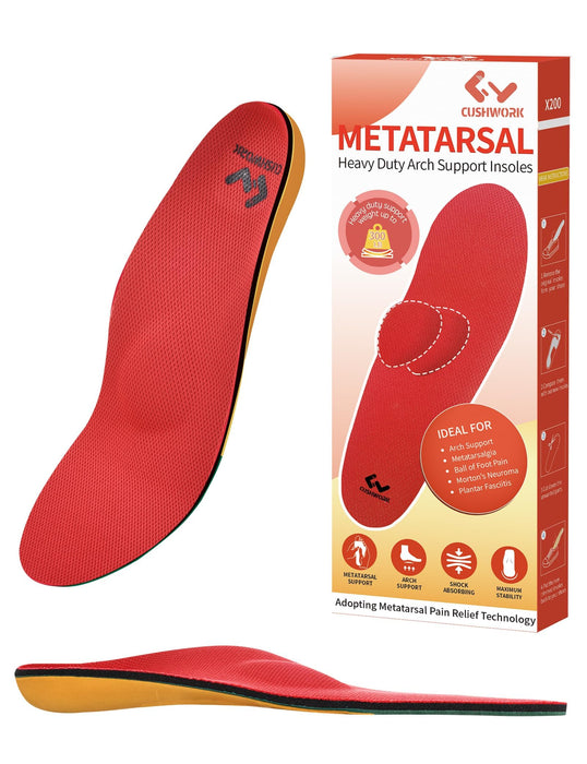 Cushwork Metatarsalgia Insoles for Ball of Foot Pain,Morton's Neuroma,Heavy Duty Arch Supports Insoles,Orthotic Insoles,Men Women Shoe Insert for Metatarsal,Foot Pain Relief-F