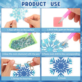 Tondiamo 20 Pcs Christmas Diamond Painting Keychain Kits 5D DIY Diamond Art Pendants Double Sided Snowflake Hanging Diamond Painting Key Chains for Christmas Party Decoration Kids DIY Ornaments