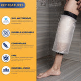 EXQUISITO Knee Cast Cover for Shower | Available in 3 Sizes | Knee Shower Sleeve For Knee Wounds, Bandage, Burns | Knee Shower Protector After Surgery - Fit for Women & Children - 16Inches Long