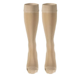 Truform 20-30 mmHg Compression Stockings for Men and Women, Knee High Length, Dot Top, Closed Toe, Beige, Large