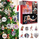 2023 Cute Funny Christmas Advent Countdown Decoration 24 Piece Gift Acrylic Keychain Surprise Christmas Tree Decoration To Favorite Countdown Christmas Gift (B)