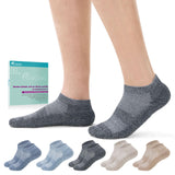 Revosoxs Diabetic Socks for Men and Women,5 Pairs Non-Binding Low Cut Diabetic Socks,Loose Top Wide Diabetic Socks Size 5-10 10-13(5 pairs Dark color-Large)