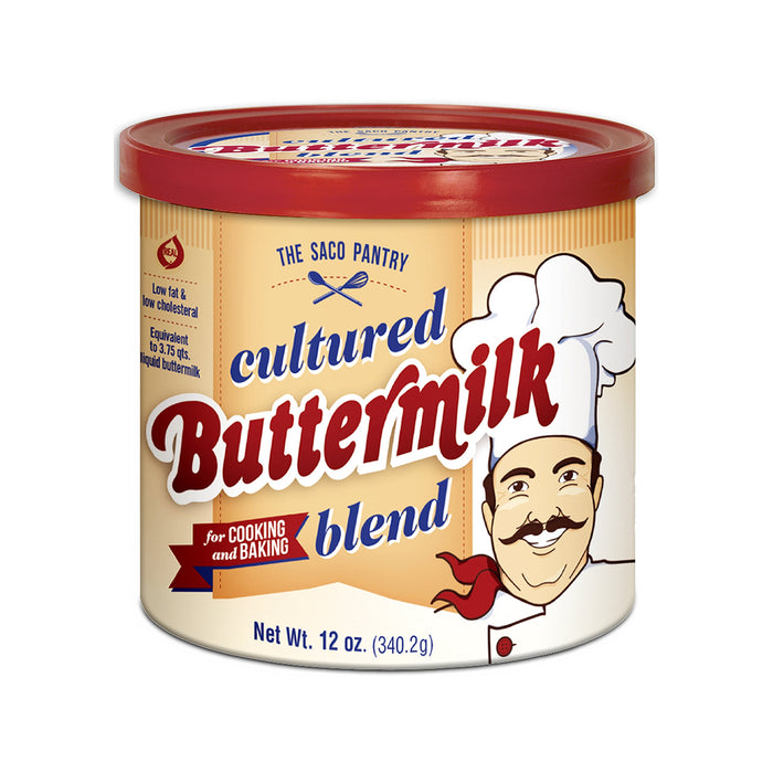 SACO Cultured Buttermilk for Cooking and Baking, Powdered, 12 oz