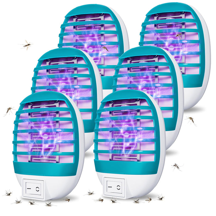 6 Pack Plug in Bug Zapper Indoor Flying Insect Trap, Electronic Mosquito Zapper Gnat Traps with LED Light for Patio, Bedroom, Kitchen, Office