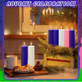 MTLEE 10 Pcs Christmas Advent Candles Set White Advent Pillar Candles Catholic Purple Candles Holiday Pink Candle Sticks Unscented Beeswax Candles for Advent Wreath Home Christmas (7.87 x 2.17 Inch)