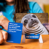 WHAT DO YOU MEME? Family Edition by Relatable, Kids Games for Kids 8+, Family Games for Kids and Adults, The TikTok Viral Sensation, Includes 300 Caption Cards, 65 Photo Cards, and Game Instructions